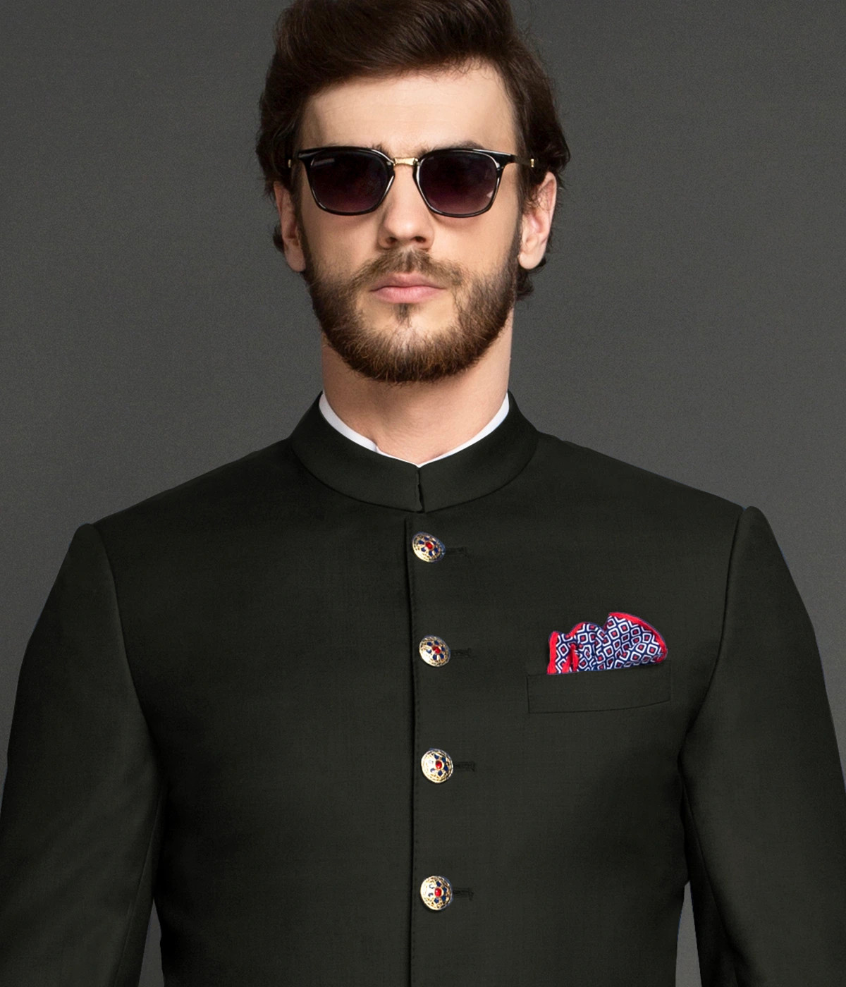 Coffee Brown Wool Achkan-1