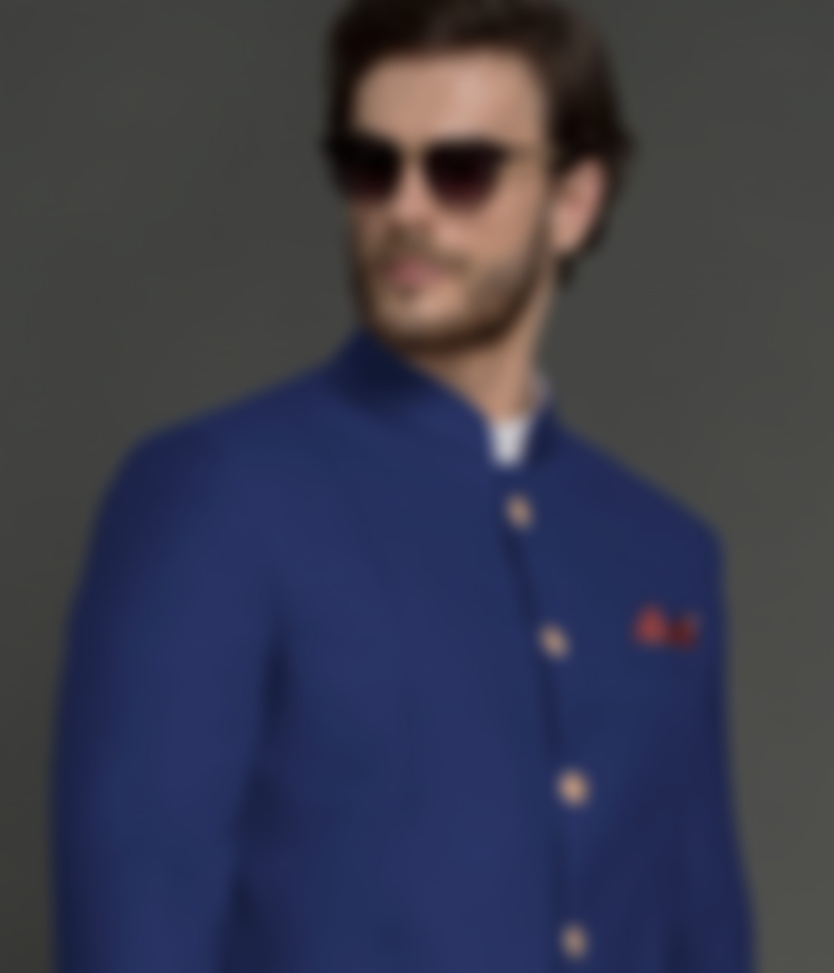 Royal Blue Wool Jodhpuri Suit-1