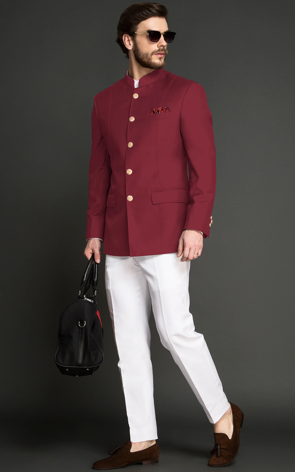 Buy Designer Red Jodhpuri Suit | Manav Ethnic