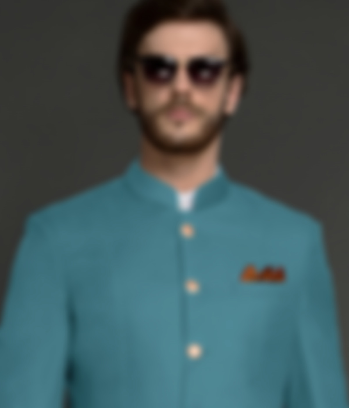 Perth Teal Blue Wool Jodhpuri Suit-1