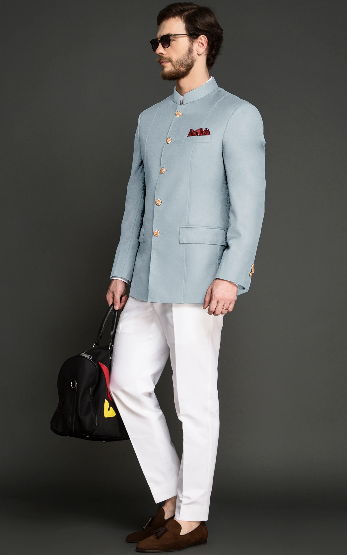 Designer Jodhpuri Suit Carolina Blue Color | Carolina blue, Groom dress  men, Blue color
