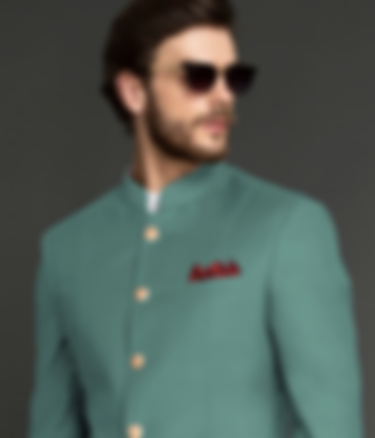 Sage Mint Green Wool Jodhpuri Suit-1