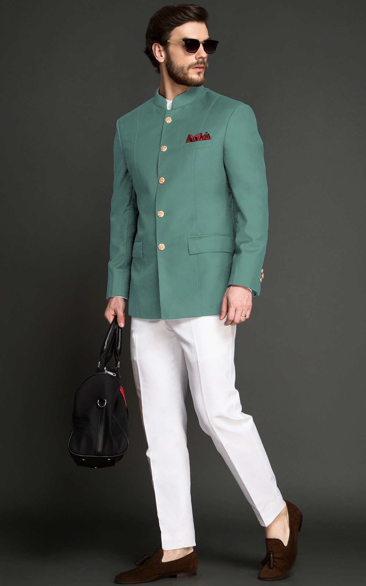 Rajanyas Traditional Pastel Green Jodhpuri Suit| Perfect for Wedding a