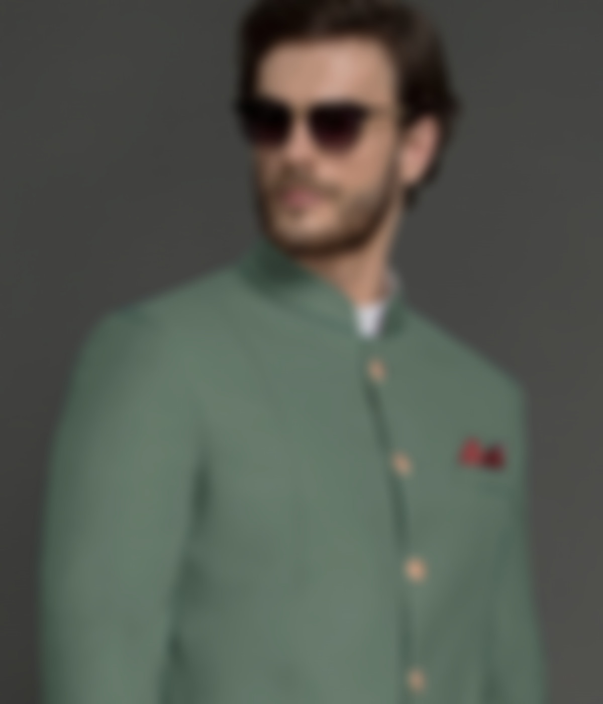 Sage Green Wool Jodhpuri Suit-1