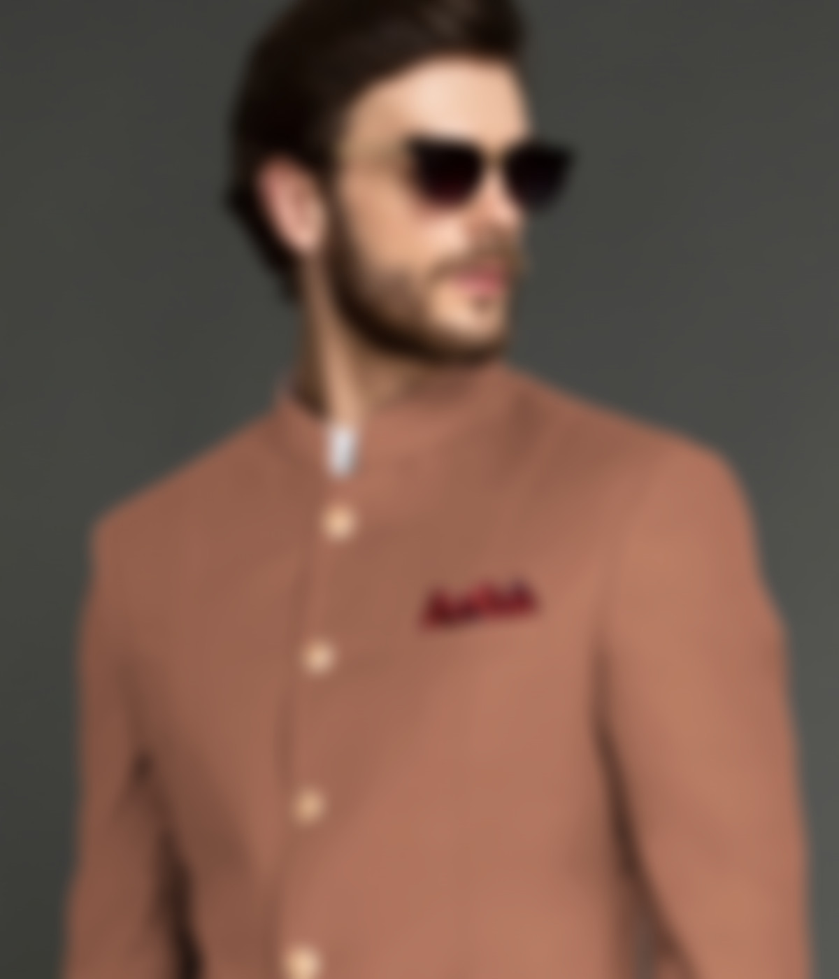Sedona Pastel Rust Wool Jodhpuri Suit-1