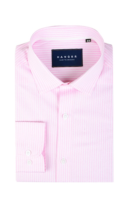 Salmon Pink Striped Shirt