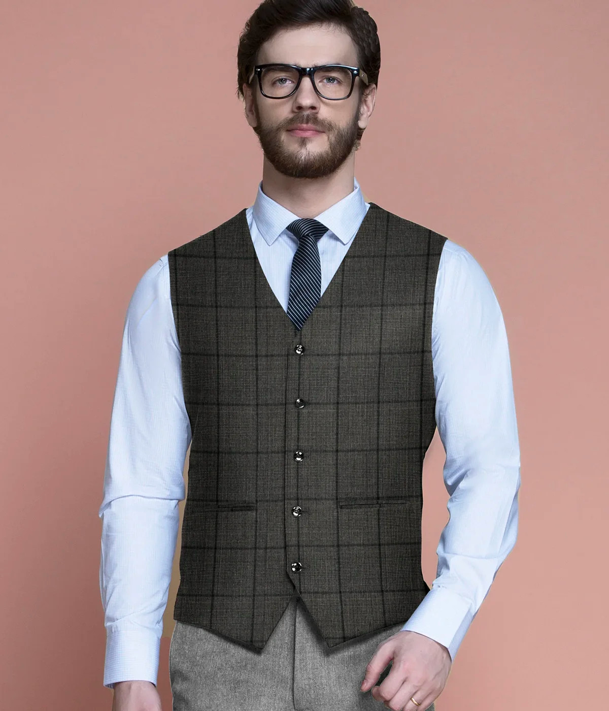 Handmade Decent Dark Gray Safari Suit for Men for Wedding and 